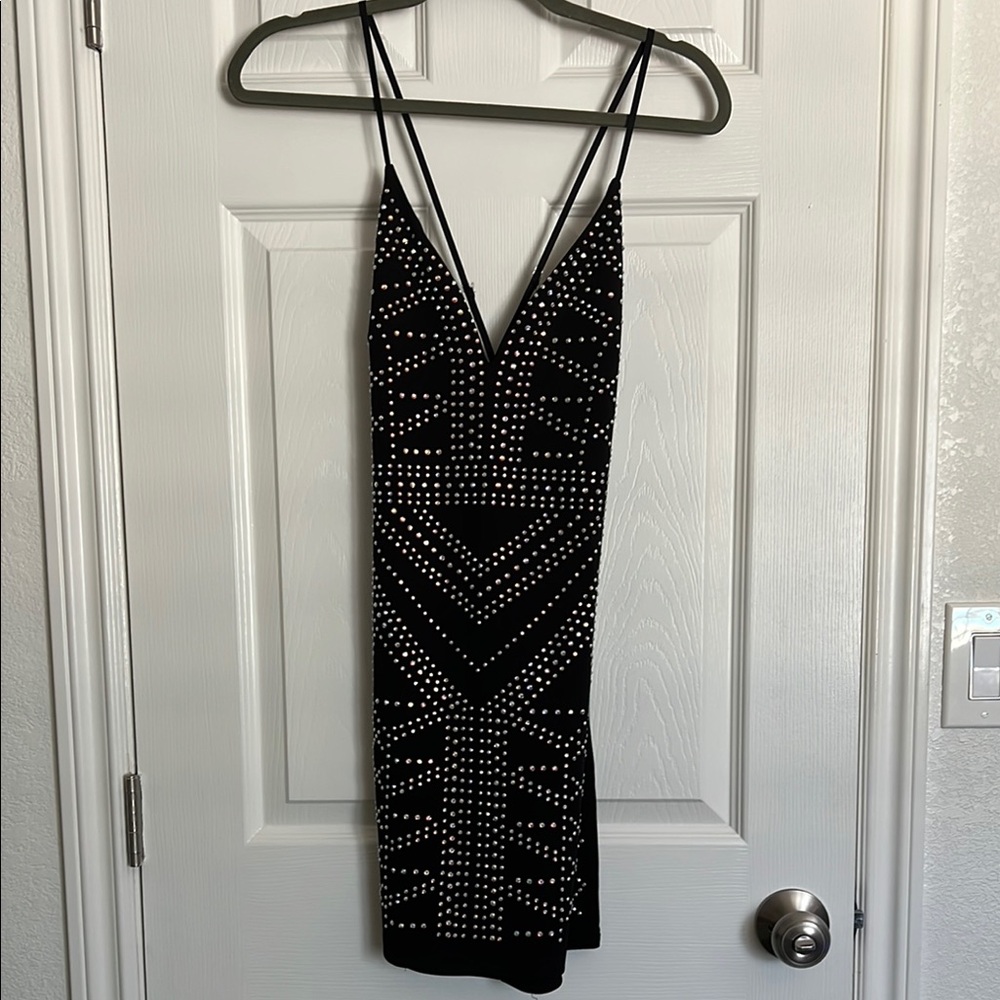 Windsor Black Rhinestone Dress